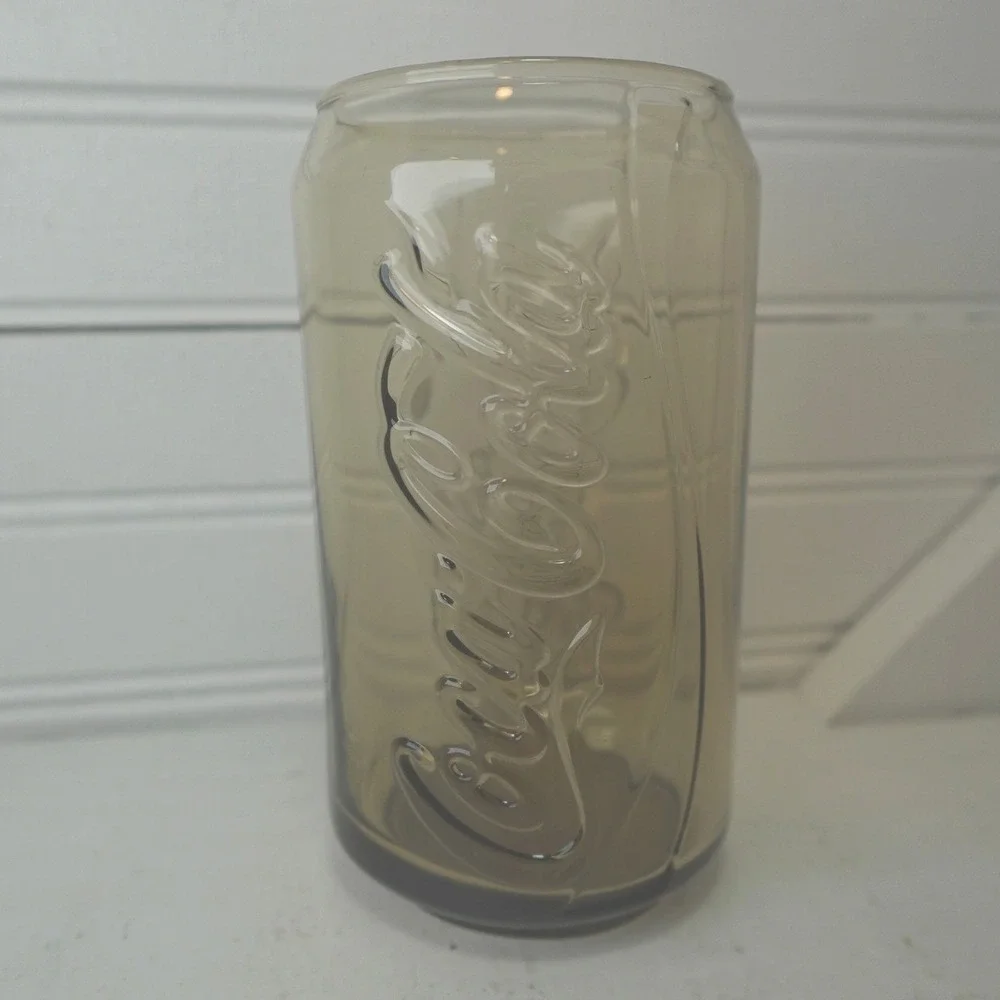 Vintage Coca-Cola Drinking Glass Smoky Gray McDonald's Collectible Tumbler Cup
